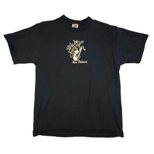 Vintage New Orleans Jazz T Shirt Mens Size Medium Black Y2K Saxophone Music NOLA
